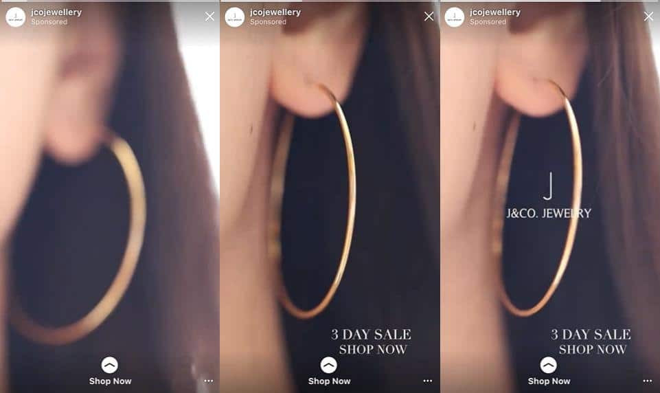 j and co jewellery instagram ad