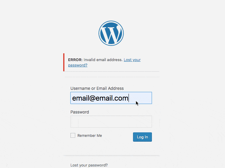 wordpress login microinteraction