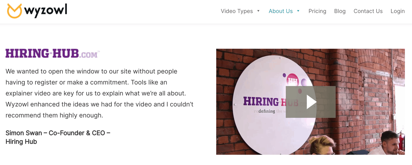 Wyzowl and Hiring Hub