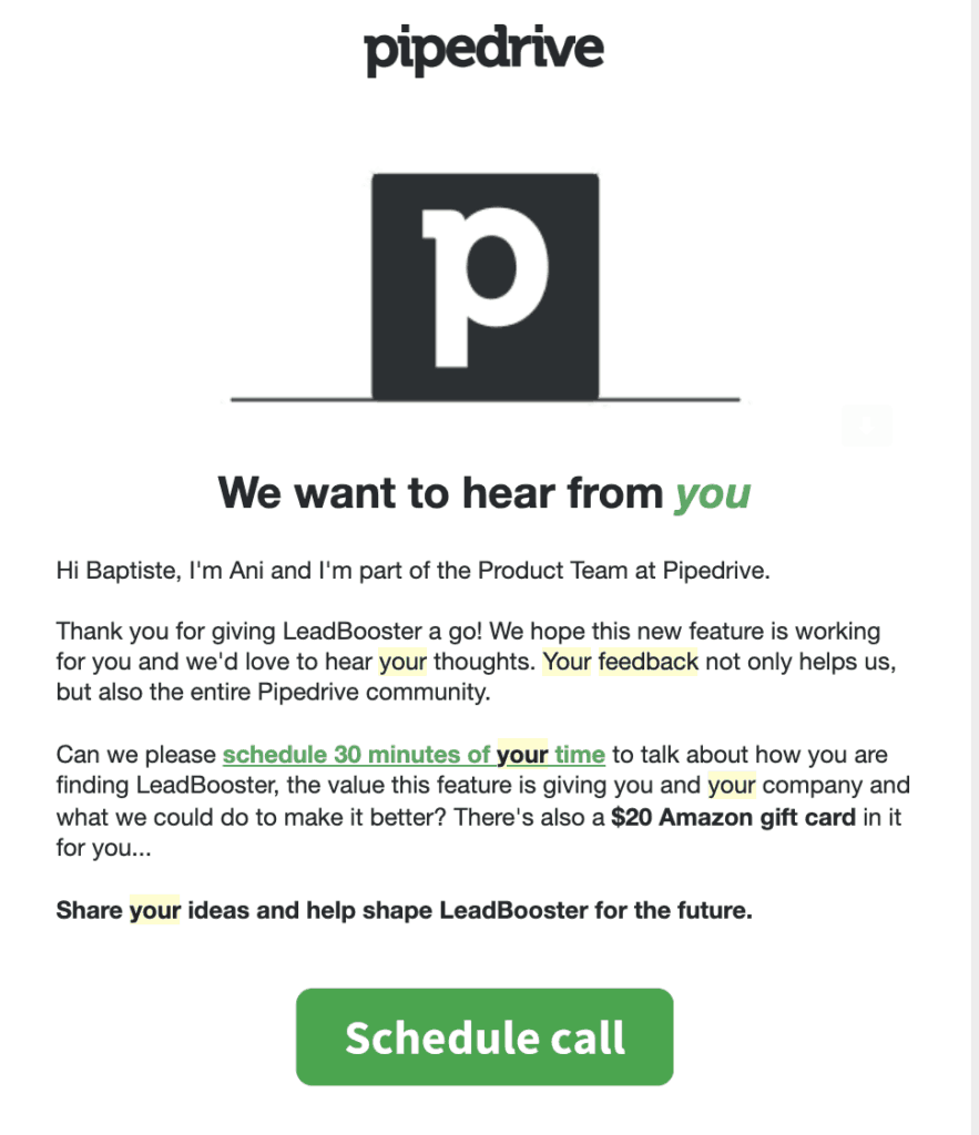 Pipedrive feedback