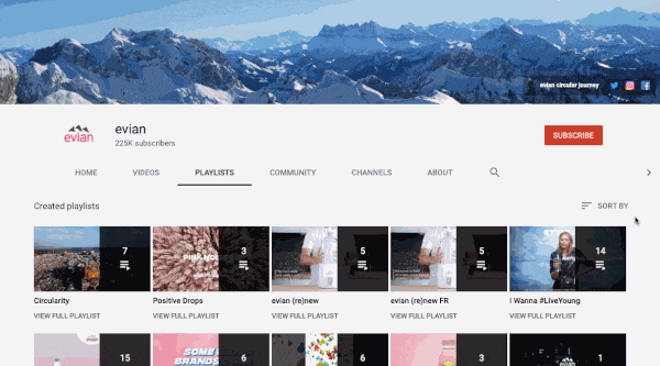 Evian YouTube Channel