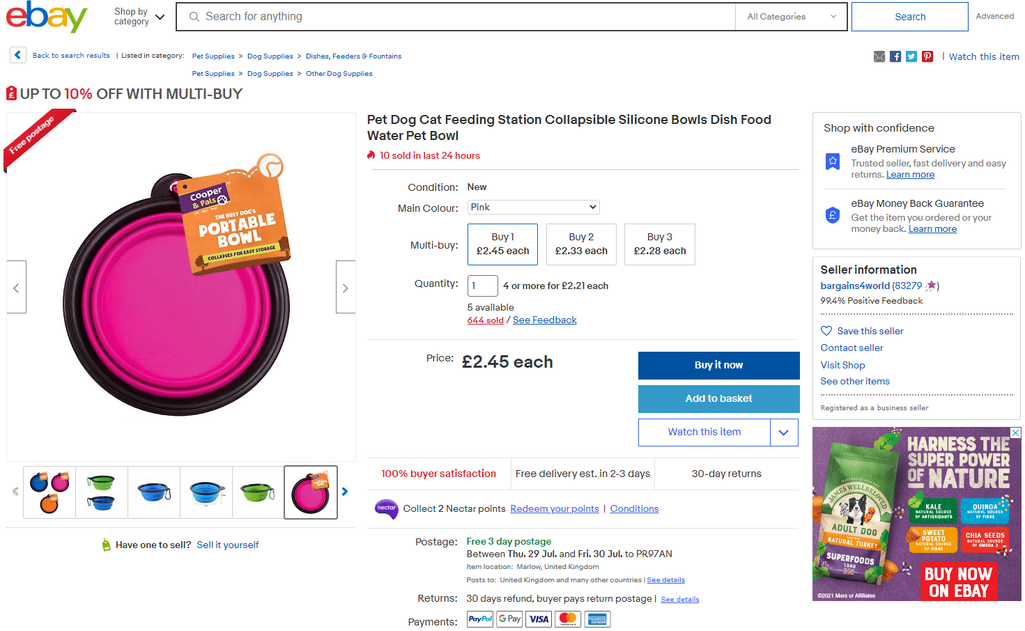 eBay + James Wellbeloved