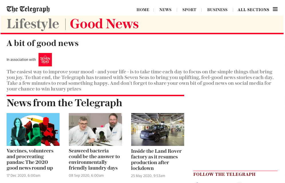 Seven Seas + The Telegraph