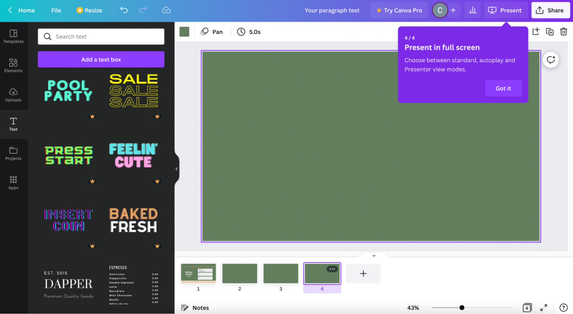 Canva onboarding
