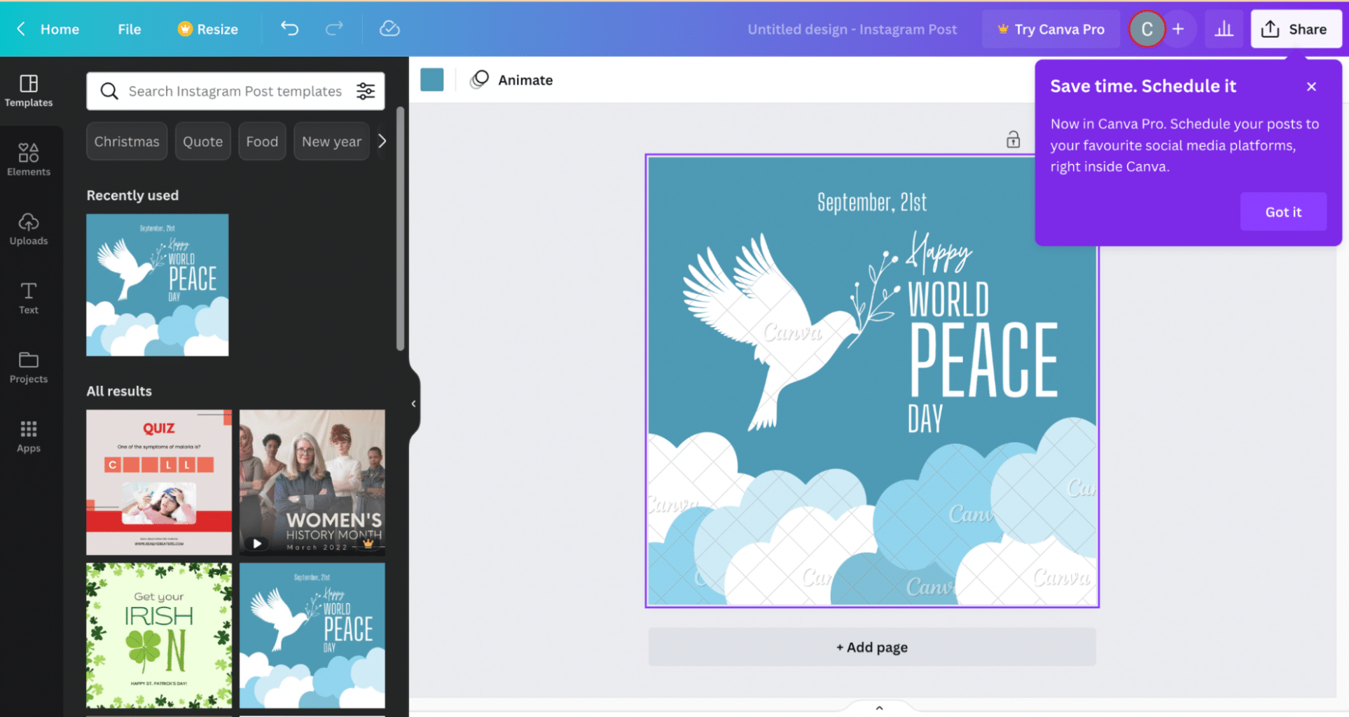 Canva onboarding