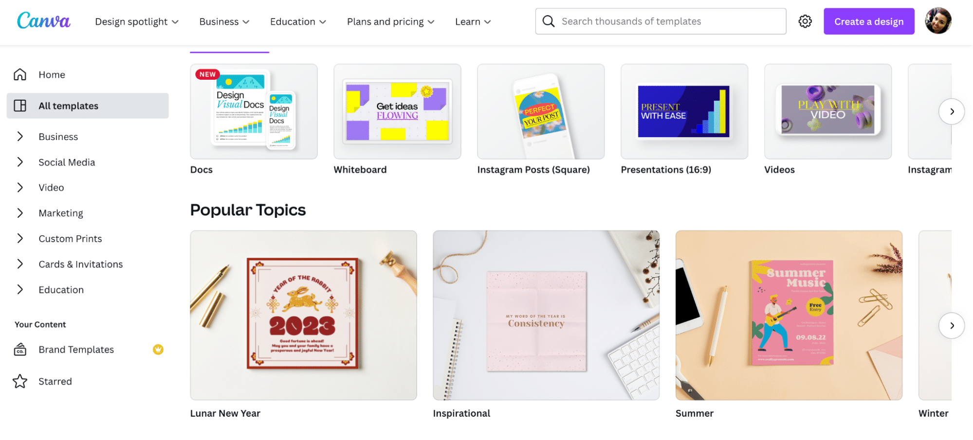 Canva templates