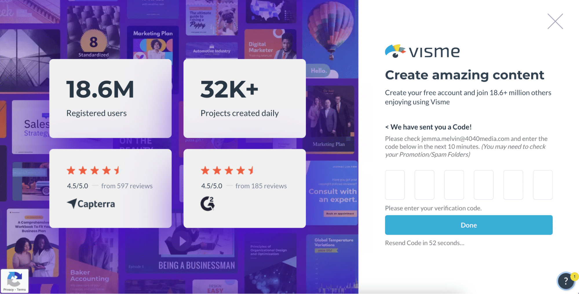 Visme login