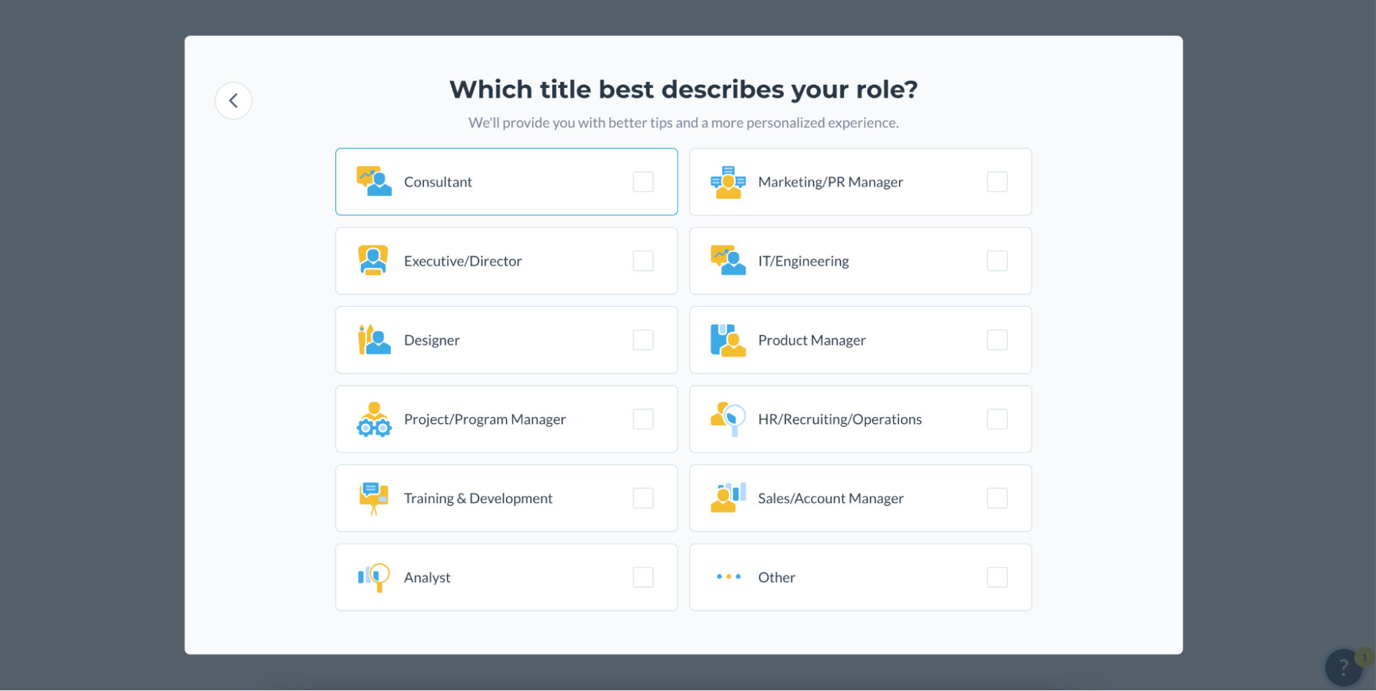 Visme onboarding