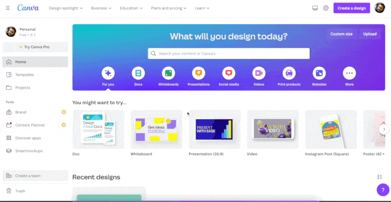 Canva UI