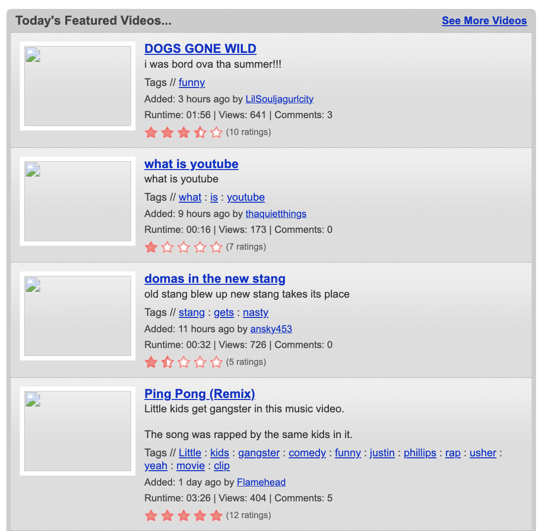 YouTube in 2005